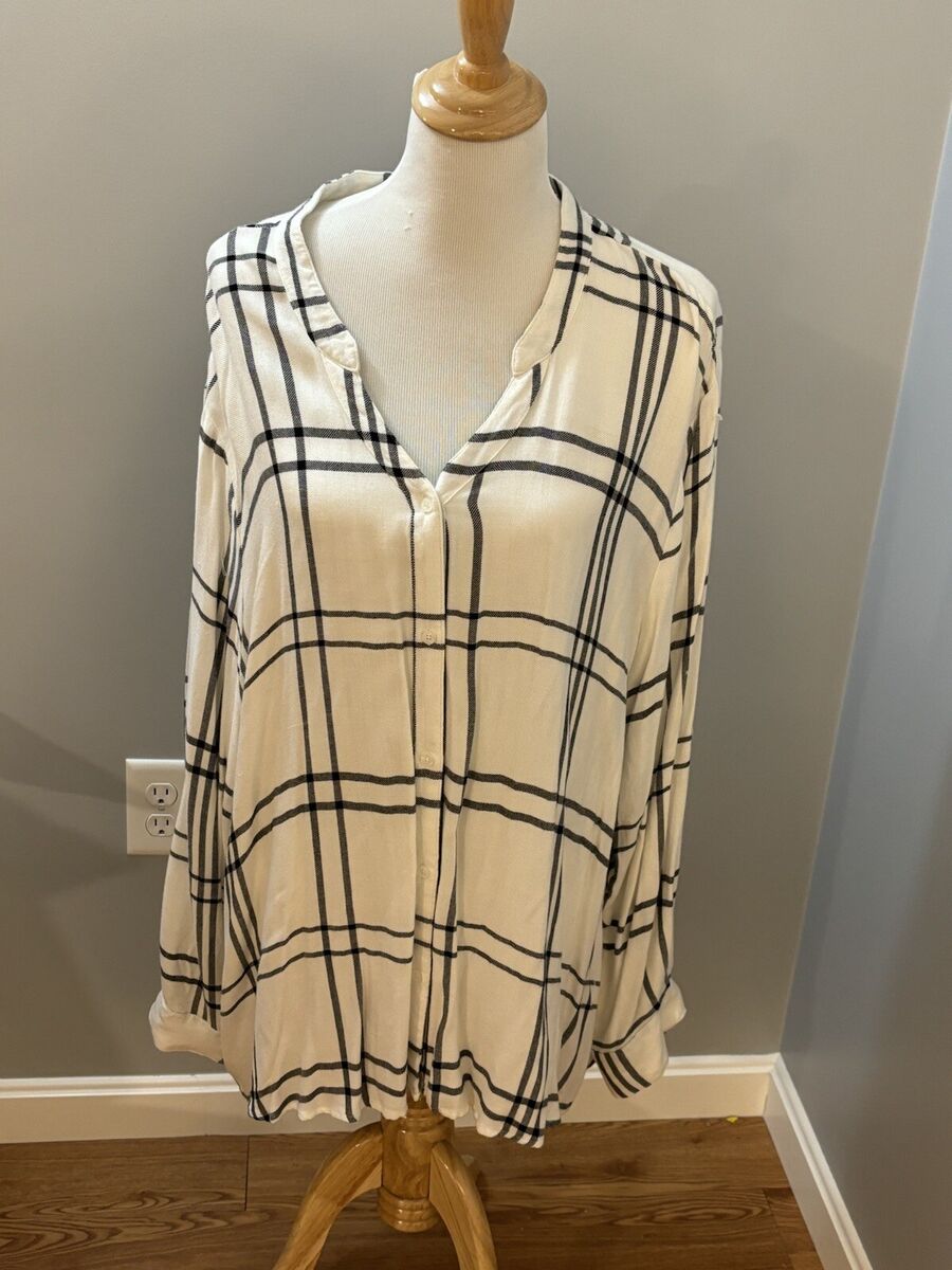 New Plaid Deep V-neck Long Sleeve T-Shirt New Plaid Deep V-neck Long Sleeve T-Shirt