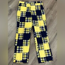 Vintage 1970s CHIPP NY 36W 29L Bespoke Green Pheasant Motif Lightweight Trousers