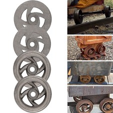 Mining Ore Car Small Track Mine Cart Wheel Cast Iron LG 7 1/4 Diameter 4 PCS
