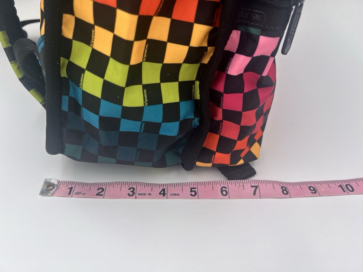 LeSportsac Rainbow Checkerboard Backpack Checkered Colorful Candace School Bag‎ Red and White Checkered Backpack for School,Cute School Bag  main image 2
