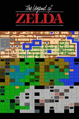 Zelda Custom Map Retro Game Poster Multiple Sizes Available 11x17-24x36