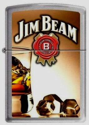 Original ZIPPO Feuerzeug Jim Beam Chrome Satin Sturmfeuerzeug NEU! 