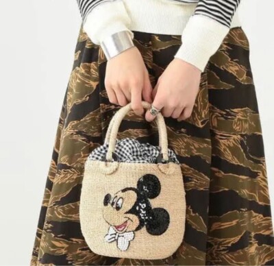Disney x BEAMS BOY 20th Basket Bag Mickey Mouse Sequin Beads Tote