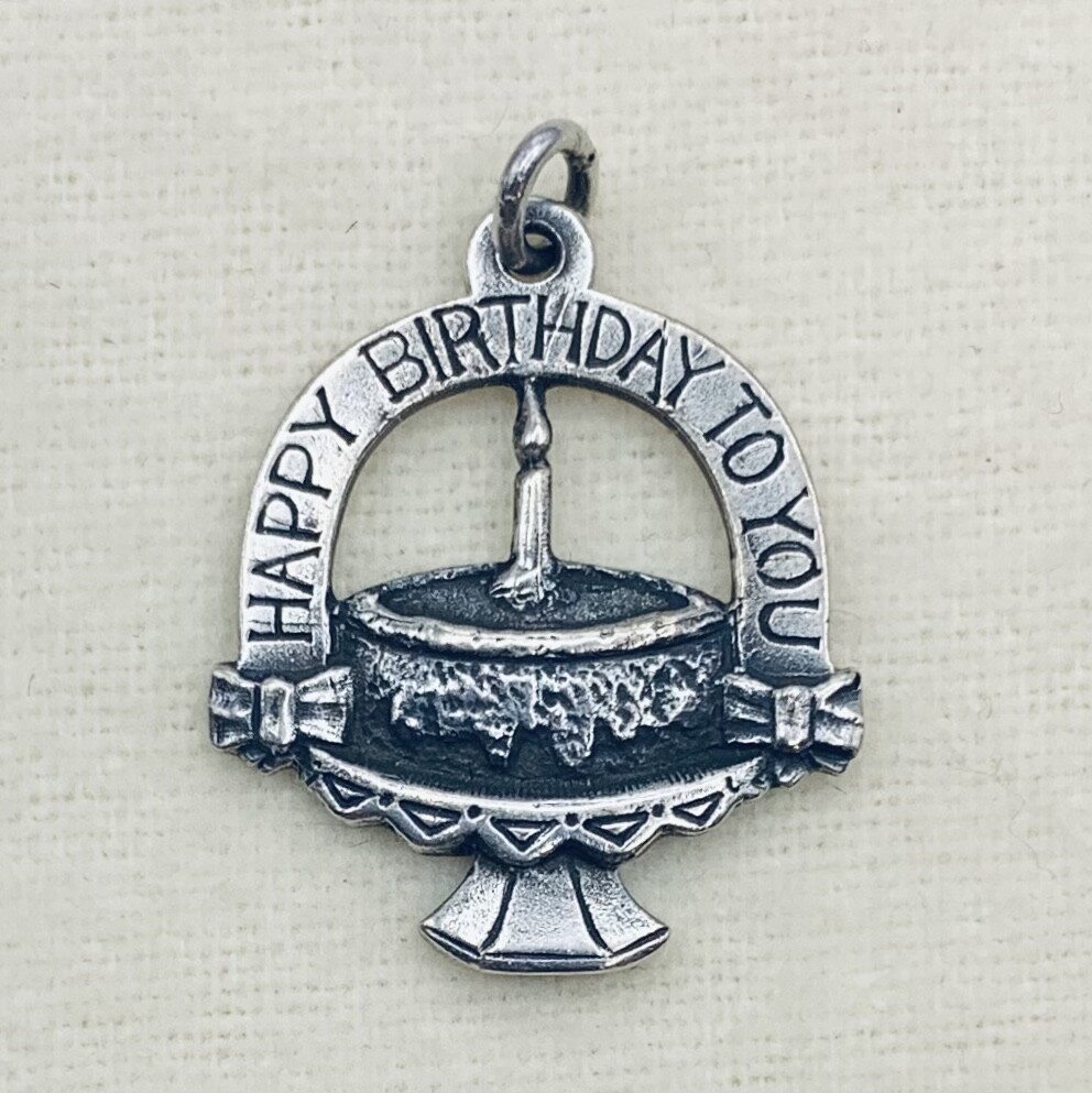 James Avery Happy Birthday Cake Charm uncut loop Retired