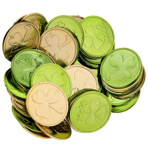 Gold und grün Kleeblatt Münzen St Patricks Day Party Zubehör Gastgeschenke 48 Stück