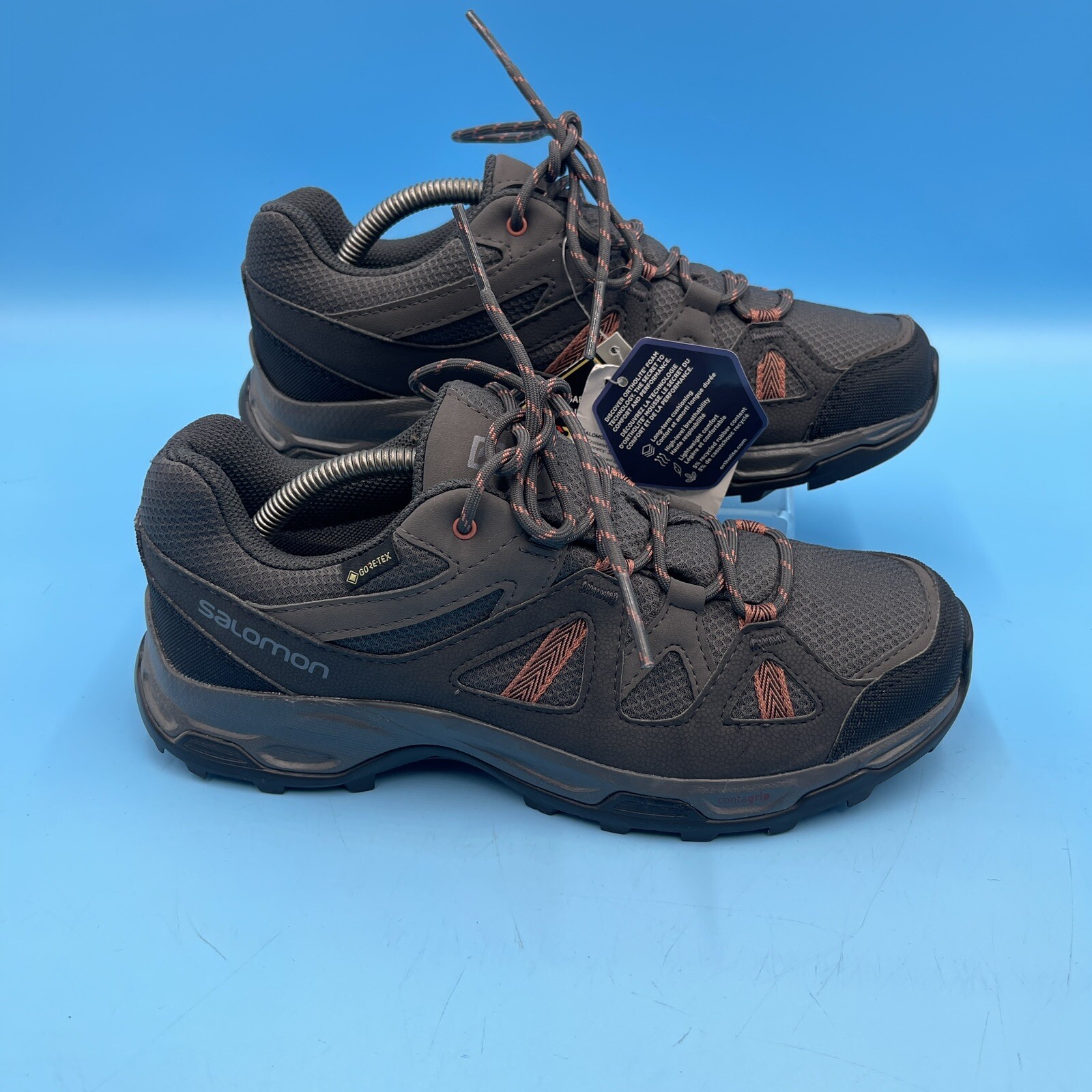 *COPPIA NON ABBINATA* Scarpe da trekking Salomon Rhossili GTX Gore Tex da donna UK 5 6
