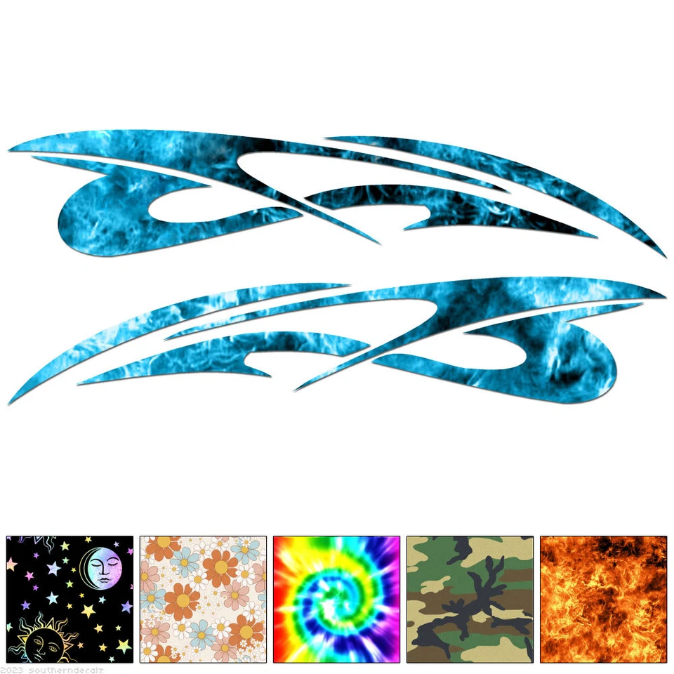 SOUTHERN DECALZ Pair Set Tribal Pinstripes - Decal Sticker - Multiple Patterns & Sizes - ebn7488