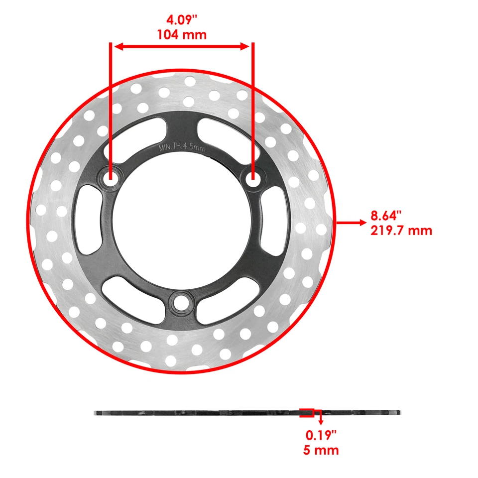 Rotor de disco de freno delantero trasero con pastilla para Kawasaki Ninja 250R EX250J 2008 2009-2012 Foto 3 de 4