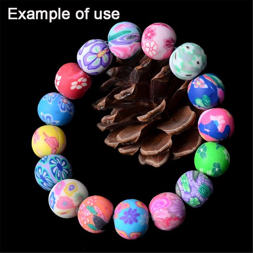 30 Mix Round Floral Beads Clay Spacer Loose Beads For Bracelets Jewellery Crafts - Picture 7 of 7