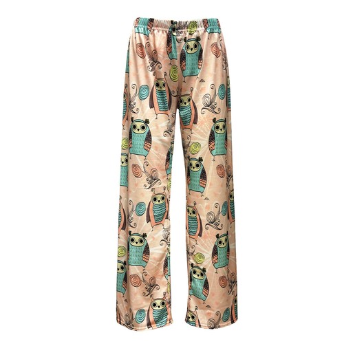 Women's Cute Owl Tweety Cartoonish Comic Funky Pattern Pyjama Pant Animal Lover - Picture 2 of 3