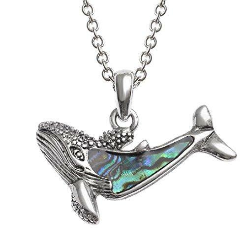 Womens Silver Plated Abalone Shell Whale Pendant Necklace Jewellery Gift Ocean - Picture 7 of 7
