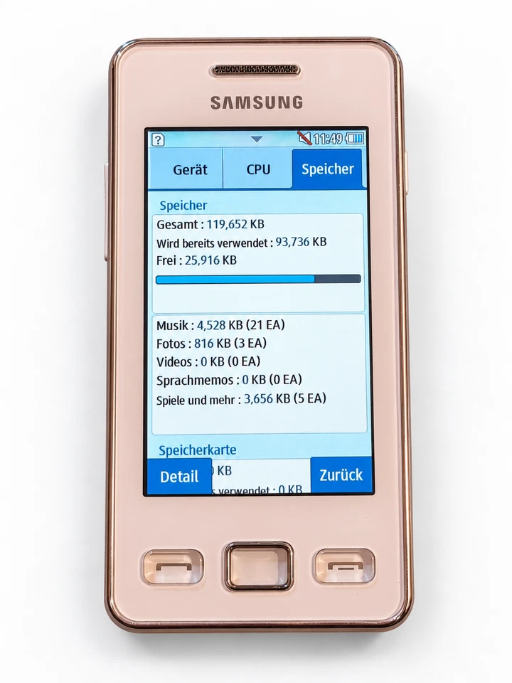 SAMSUNG GT-S5260 weiß ohne Akku UNGETESTET DEFEKT #44, Foto 4 von 5