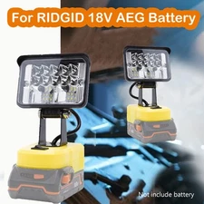 Super-Bright LED Work Light for Ridgid 18V Batteries 2800LM w/FAST CHARGE USB