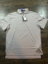 RLX Ralph Lauren Golf Performance Polo Shirt Pink/Grey NWT Size Medium