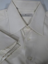 Ermenegildo Zegna Dress Shirt Beige Tan Textured Cotton 16R x 33 French Cuffs