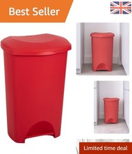 Durable All-Red 50L Commercial Recycling Trash Pedal Bin for Home & Business
