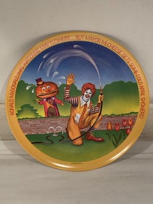 Vintage 1977 Ronald McDonald Plate Mayor McCheese Gets Some Cold April Showers
