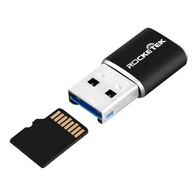 Rocketek Aluminum USB 3.0 Portable Memory Card Reader Adapter for Micro TFU3R