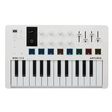 Arturia MINILAB-3-WHITE MIDI Recording Keyboard Controller w Pads