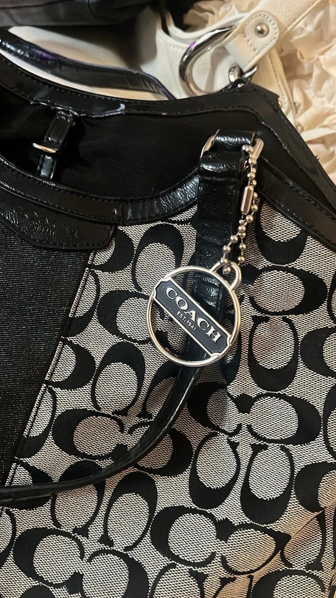 Coach Black And White Signature Handbag for sale | eBay