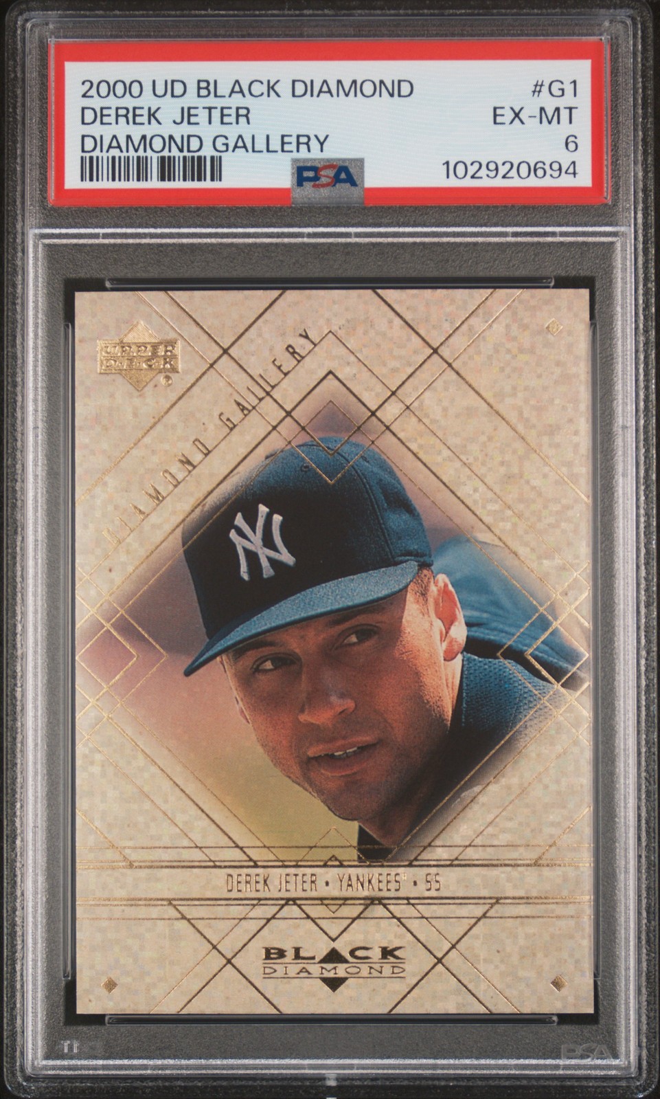 2000 U.D. BLACK DIAMOND DIAMOND GALLERY DIAMOND GALLERY #G1 DEREK JETER PSA 6