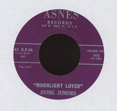 Jiving Juniors Moonlight Lover / Sweet As An Angel/Asnes R&B Doo Wop Popcorn 45