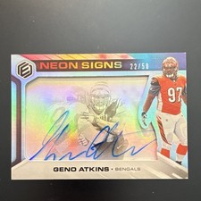 Panini Elements Neon Signs Tier 1 Geno Atkins #NS1-GA Blue /50 Autograph Bengals
