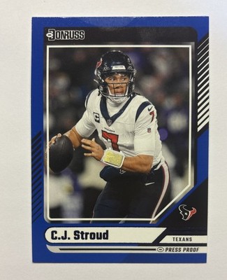 C.J. STROUD 2024 Donruss #210 Blue Press Proof Houston Texans