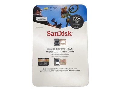 SanDisk 128GB Extreme Pro Micro SDXC UHS-I Memory Card with Adapter 2-Pack