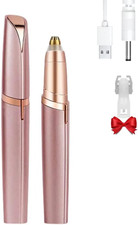 Women'S Electric Eyebrow Hair Remover, LED Light, Stainless Steel Blade, Recharg
