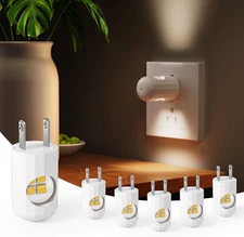 6 Pack Mini LED Night Light Plug in Wall - Dusk to Dawn Auto 6 Pack, 2700K 