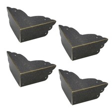 4 PCS 2.8x2.8x1.2 Inch Metal Bronze Table Box Corner Protectors Decor Edges