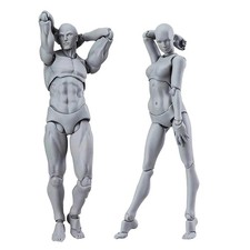 Gray Posable Artist Mannequin Set for Drawing Modeling and Sketching Figures