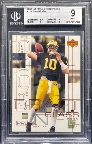 2000 UPPER DECK PROS & PROSPECTS #124 TOM BRADY ROOKIE CARD RC #/1000 BGS 9 MINT