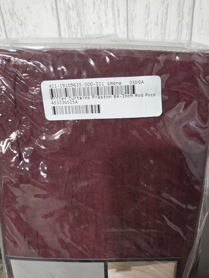 Miller Cortinas Transparente Preston Rod Bolsillo 52" x 84" Panel Cortina Ventana - Merlot Foto 2 de 2