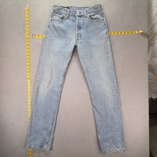 Jeans vintage Levis 501 uomo blu lavaggio chiaro dritto made USA adatto 26x32