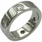 Bague Cartier Cartier Love diamant plein or blanc 18 carats bijoux taille US ...