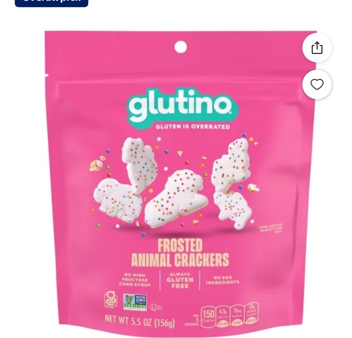 Glutino Gluten Free Frosted Animal Crackers 5.5 Ounces, Exp 4/30/2027