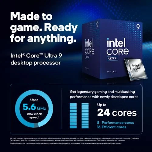 Intel Core Ultra 9 Desktop Processor 285 - 24 cores (8 P + 16 E) And 24 Threads - Image 2 of 2