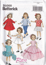 Butterick B6000 Retro 1956 18" Doll Clothes New/Uncut