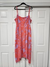 Gap Squareneck Handkerchief Hem Midi Dress