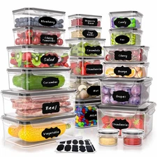 40 Pcs Plastic Food Storage Containers with Lids Airtight, Bpa Free Leakproof Me
