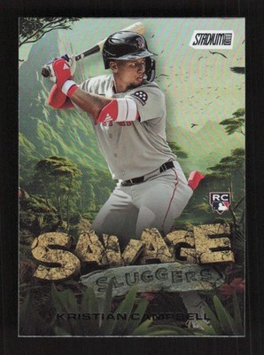 大リーグ スタジアムポストカードアルバム ア・リーグ&ナ・リーグ2冊セット Kristian Campbell 2025 Topps Stadium Club Savage Sluggers Rookie