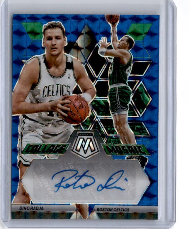 2022-23 Panini Mosaic #CM-RAD Dino Radja Collage Autographs Mosaic Blue #/49