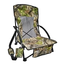 Low Profile Hunting Chair, Portable Folding Camo Ground Blind Chaise Longue