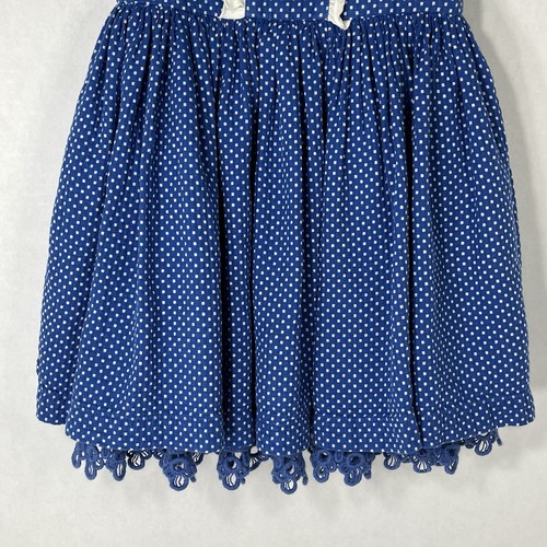 Girl’s Wildflowers Blue Dot Size 4 Dress Casual 100% Cotton Ruffles Lace - Picture 9 of 21