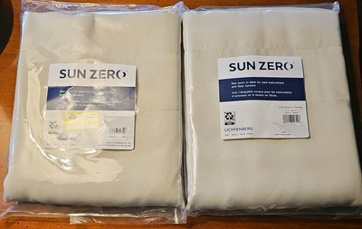 2 PK Sun Zero Extreme Total Blackout Rod Pocket Curtain Panel 40x63