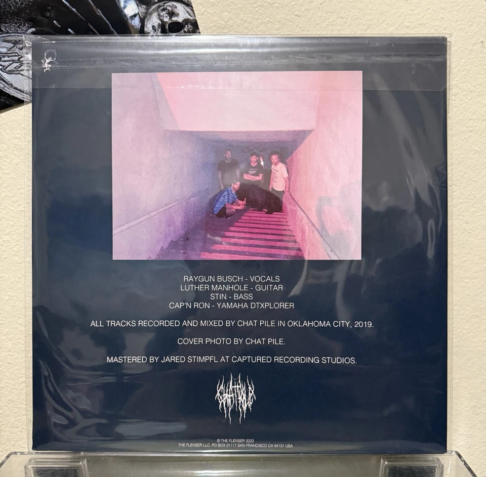 SIGNED Chat Pile This Dungeon Earth Blue Vinyl LP Autographed Record Metal RARE Foto 4 de 4