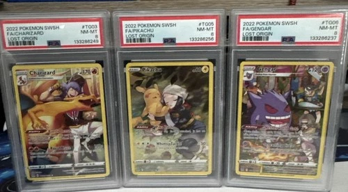2022 Charizard TG03 Pikachu TG05 Gengar TG06 PSA 8 Lost Origin Trainer Gallery