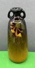 Weller Louwelsa 6-1/2” Tall Bud  Pottery Vase no. X137 Pansies Amber Brown